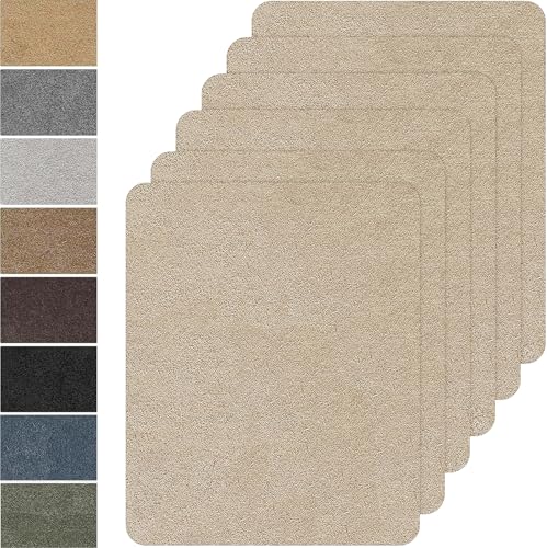 Flicken Selbstklebend Stoff,6 Stück 20x30cm Mikrofaser-Patches,Stoff Reparatur Patches Selbstklebend,Samt Reparaturflicken für Sofa, Autositze, Kleidung (Dunkelbeige) von Fondlife