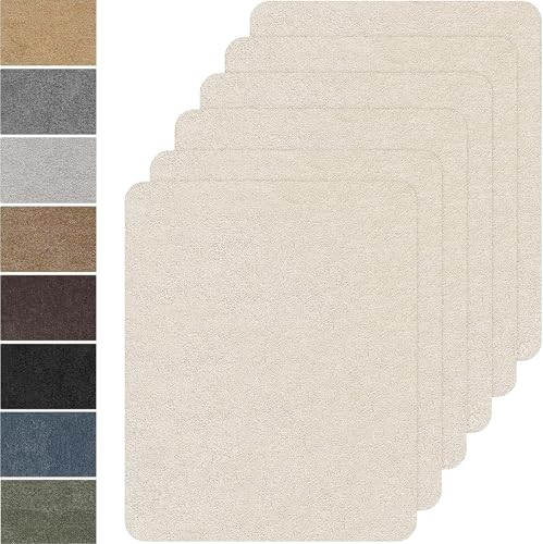 Flicken Selbstklebend Stoff,6 Stück 20x30cm Mikrofaser-Patches,Stoff Reparatur Patches Selbstklebend,Samt Reparaturflicken für Sofa, Autositze, Kleidung (Eierschalenfarbe) von Fondlife