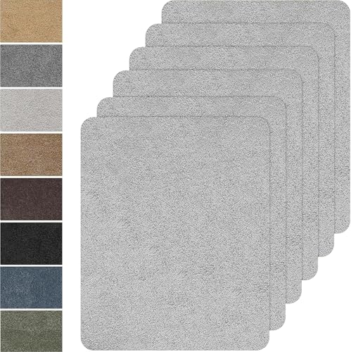 Flicken Selbstklebend Stoff,6 Stück 20x30cm Mikrofaser-Patches,Stoff Reparatur Patches Selbstklebend,Samt Reparaturflicken für Sofa, Autositze, Kleidung (Weißgrau) von Fondlife