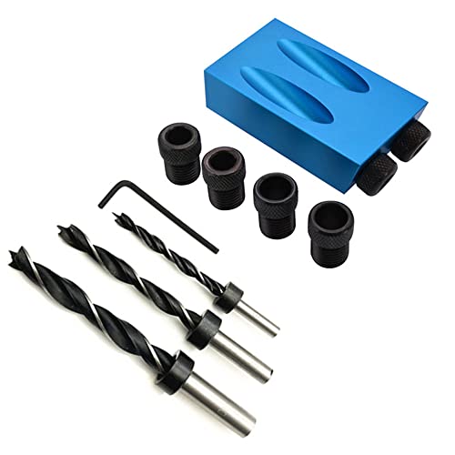 Fongmore 14-in-1 Holzführungen, Gelenkwinkel, Werkzeug, Tischlerei, Taschenlochvorrichtung, 15 Grad geneigte Lochbefestigung, 6/8/10 mm, Bohrer-Bits, Dübelschraube, Bohrer-Set Fongmore 14-in-1 Holzführungen, Gelenkwinkel, Werkzeug, Tischlerei, Taschenlochvorrichtung, 15 Grad geneigte Lochbefestigung, 6/8/10 mm, Bohrer-Bits, Dübelschraube, Bohrer-Set von Fongmore