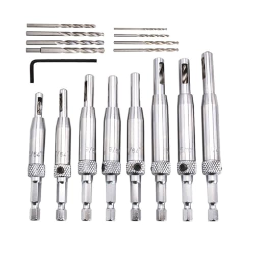Fongmore 17 Stück 1/4 Zoll Sechskantgriff 5/64-1/4 Zoll Holzbearbeitung Türen Fenster Scharniere selbstzentrierende Bohrerset mit Sechskantschlüssel L 8 Bohrer Fongmore 17 Stück 1/4 Zoll Sechskantgriff 5/64-1/4 Zoll Holzbearbeitung Türen Fenster Scharniere selbstzentrierende Bohrerset mit Sechskantschlüssel L 8 Bohrer von Fongmore