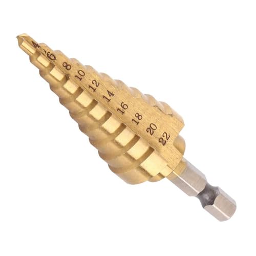 Fongmore 4 – 22 mm Hochgeschwindigkeitsstahl, Titan, beschichtet, Step Drill High Speed Stahl, 1/4 Zoll, Sechskant-Griff, Schnellwechsel, Kegelbohrer Werkzeuge, Metall, Kunststoff, Holz, Bohrung Fongmore 4 – 22 mm Hochgeschwindigkeitsstahl, Titan, beschichtet, Step Drill High Speed Stahl, 1/4 Zoll, Sechskant-Griff, Schnellwechsel, Kegelbohrer Werkzeuge, Metall, Kunststoff, Holz, Bohrung von Fongmore