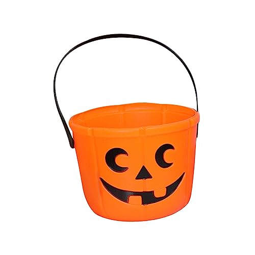 Fonowx Halloween Kürbis Eimer mit Griff, Halloween Kürbis Candy Bucket Tragbar, Mini Halloween Deko Herbst Süßigkeiten Töpfe, Halloween Pumpkin Buckets für Kinder Party Dekoration, Stil D von Fonowx