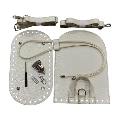 Fonowx Taschenboden zum Häkeln, PU Leder Boden Tasche Häkeln mit Löchern, Taschenzubehör zum Nähen mit Tasche Twist Lock Taschenriemen für Häkeltaschen DIY Rucksack Taschen Strickbeutel, Weiß Fonowx Taschenboden zum Häkeln, PU Leder Boden Tasche Häkeln mit Löchern, Taschenzubehör zum Nähen mit Tasche Twist Lock Taschenriemen für Häkeltaschen DIY Rucksack Taschen Strickbeutel, Weiß von Fonowx