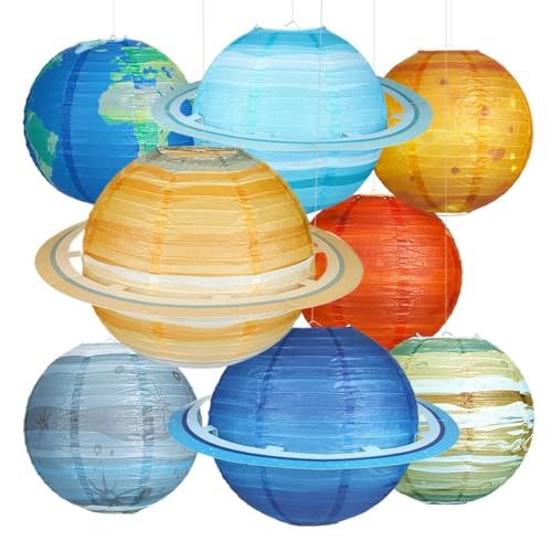 Fontien Papierlaternen mit Planetenmotiv, 30,5 cm, Party-Dekorationen, Sonnensystem, Planeten, Laterne für Kinder, Weltraum, Themenparty, Geburtstag, Raumdekoration, 8 Stück Fontien Papierlaternen mit Planetenmotiv, 30,5 cm, Party-Dekorationen, Sonnensystem, Planeten, Laterne für Kinder, Weltraum, Themenparty, Geburtstag, Raumdekoration, 8 Stück von Fontien