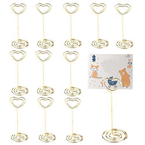 Fonyet Gold/Roségold Metall-Tischkartenhalter Hochzeit 12 Stück Fotohalter Herzförmig Tischnummern Halter Menükartenhalter Hochzeit Geburtstag Party Dekoration Elegant linear von Fonyet