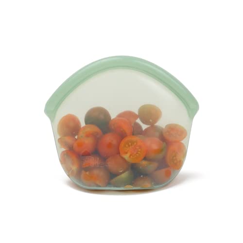 Food Huggers Hugger Bags Wiederverschließbare Silikon Snackbeutel BPA-frei, Spülmaschinengeeignet & gefrierschrankgeeignet Wiederverschließbarer Snackbeutel | Klein, 13 fl oz, Wacholder von Food Huggers
