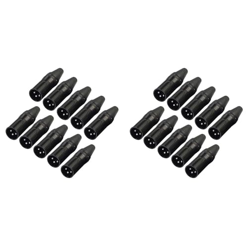 Foollusiie 20 Stück DIY 3Pin XLR-Adapterbuchse XLR-Luftfahrtstecker Schweißkopf-Mikrofonkabelstecker (Männlich) von Foollusiie
