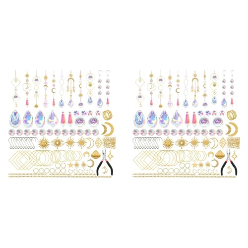 Foollusiie 400 St¨¹ck Kristall-Sonnenf?nger, Sonnenf?nger mit Kristallen, Bastelsets f¨¹r Erwachsene, mit Regenbogenmacher, Prisma, Anh?ngern Gold Foollusiie 400 St¨¹ck Kristall-Sonnenf?nger, Sonnenf?nger mit Kristallen, Bastelsets f¨¹r Erwachsene, mit Regenbogenmacher, Prisma, Anh?ngern Gold von Foollusiie