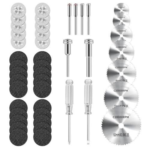 Foollusiie 45-Teiliges Trennscheiben-Set für Rotationswerkzeuge, Diamant-Trennscheiben, HSS-Kreissäge, Fiberglas-Trennscheibe Foollusiie 45-Teiliges Trennscheiben-Set für Rotationswerkzeuge, Diamant-Trennscheiben, HSS-Kreissäge, Fiberglas-Trennscheibe von Foollusiie