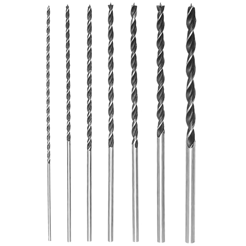 Foonary Holzbohrer Set Lang 300mm Schalungsbohrer Auger Drill Bits Lochsäge Holz Fasen Spiralform für Präzise Bohrungen für Metall Holzwork Plastik Alulegierung (4, 5, 6, 7, 8, 10, 12 mm) von Foonary