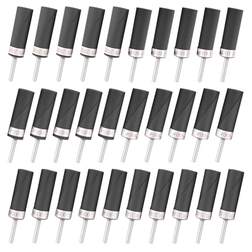 30PCS Schleifpapierstab Schleifpapier Rollen Set, 400/600/800/1000/1500/2000 Sandkörner (je 5), Schleiftrommeln, Hülsen, Zylinder, Schleifkopf für Holzbearbeitung, Glas, Metall, Polieren(30pcs) von Foppla