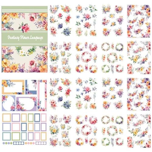 20 -backlets Vintage Flowers Sticker Scrapbooking Stickers Dekorative Haustieraufkleber Etikett Für Scrapbooking Journal Supplies von Fopytu
