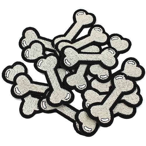 20pcs Cartoon Hund Knochen Gestickte Flecken Für Loch Reparatur Thermokleber Eisen Auf Kleidungsbekleidung Applikationen von Fopytu