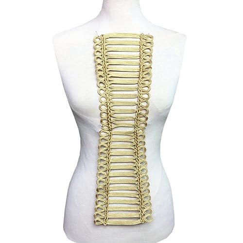 2pcs Doppelreihe Großer Plattenknopf Gold Barock Frosch Befestigungsmittelkabel Stickerei Verschlussnähung Applique -Taste Für Kleidung DIY von Fopytu