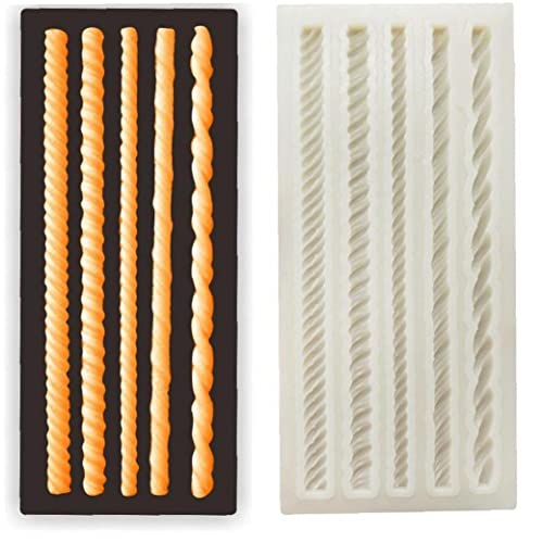 Fopytu 3D-Strick-Seil-Form-Silikon-Form-Perlen-Fondant-Form-Kuchen-Bordüre, die Formen-Zuckerguss-Gumpaste-Küchen-DIY-Backen-Werkzeuge verziert von Fopytu