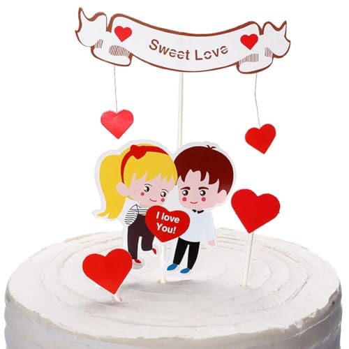 Cartoon Liebhaber Paar Kuchen Topper Valentinstag Hochzeitsfeier Dekorationen Cupcake Decors Hearts Engagement Geschenke Dekor Dekor von Fopytu