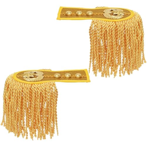 Fopytu 2 Stück Goldene Schulterabzeichen, Modische Quaste, Epauletten, Schulterdekoration Eisenketten Für Jacken, Metall-Punk-fransen Fopytu 2 Stück Goldene Schulterabzeichen, Modische Quaste, Epauletten, Schulterdekoration Eisenketten Für Jacken, Metall-Punk-fransen von Fopytu