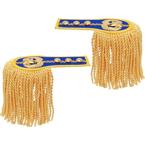 Fopytu 2 Stück Goldene Schulterabzeichen, Modische Quaste, Epauletten, Schulterdekoration Eisenketten Für Jacken, Metall-Punk-fransen Fopytu 2 Stück Goldene Schulterabzeichen, Modische Quaste, Epauletten, Schulterdekoration Eisenketten Für Jacken, Metall-Punk-fransen von Fopytu