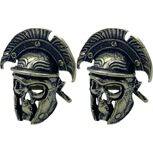 Fopytu 2 Stück Vintage-Helm-schädel-Lanyard-perlen, Messing-Messer-Lanyard-perlen, Paracord-perlen, Charms-anhänger Für DIY-schlüsselanhänger, Armband-zubehör Fopytu 2 Stück Vintage-Helm-schädel-Lanyard-perlen, Messing-Messer-Lanyard-perlen, Paracord-perlen, Charms-anhänger Für DIY-schlüsselanhänger, Armband-zubehör von Fopytu