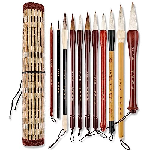 Fopytu Chinesische Kalligraphiebürsten Malerei Schreiben Pinsel Aquarellbürsten Set Kanji Japanisch Sumi Zeichnung Pinsel Roll-up-pinselhalter Fopytu Chinesische Kalligraphiebürsten Malerei Schreiben Pinsel Aquarellbürsten Set Kanji Japanisch Sumi Zeichnung Pinsel Roll-up-pinselhalter von Fopytu