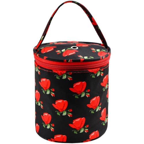 Fopytu Leere Kleine Garnaufbewahrungstasche, Tragbare Garnaufbewahrungstasche, Runde Stricktasche, Häkeltaschen Reißverschluss, Strickorganizer, Handtasche Fopytu Leere Kleine Garnaufbewahrungstasche, Tragbare Garnaufbewahrungstasche, Runde Stricktasche, Häkeltaschen Reißverschluss, Strickorganizer, Handtasche von Fopytu