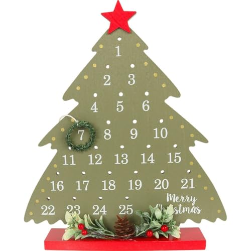 Fopytu Rustikaler Weihnachts-Countdown-Kalender Aus Holz, Countdown-Figuren in Weihnachtsbaumform Datumsanzeige, Desktop-Dekoration Fopytu Rustikaler Weihnachts-Countdown-Kalender Aus Holz, Countdown-Figuren in Weihnachtsbaumform Datumsanzeige, Desktop-Dekoration von Fopytu