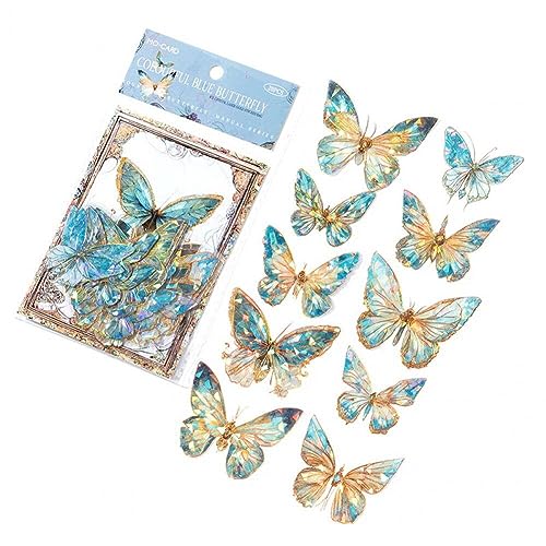 Holographische Schmetterlingsaufkleber, 20 Pcs Glitzer Schmetterling Wasserdichte Dekorative Abziehbilder Für Diy Scrapbooking Journal Planer Laptop von Fopytu