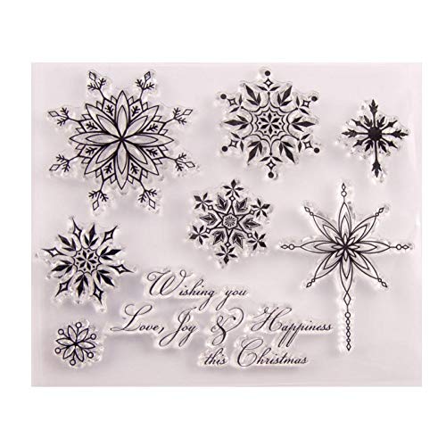 Transparente Briefmarken Schneeflocken Weihnachtsflecken Klarstempel Stempel Silikon Scrapbooking Für Kartenherstellung Album Craft Decor von Fopytu