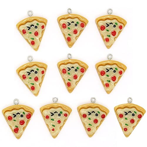 Triangle Pizza Charm 10pcs Niedliche Lebensmittel Charme Fruchtharz Charmanhänger Für DIY -Handwerk Schmuck Herstellung Armband Halskette Reichser Sich von Fopytu