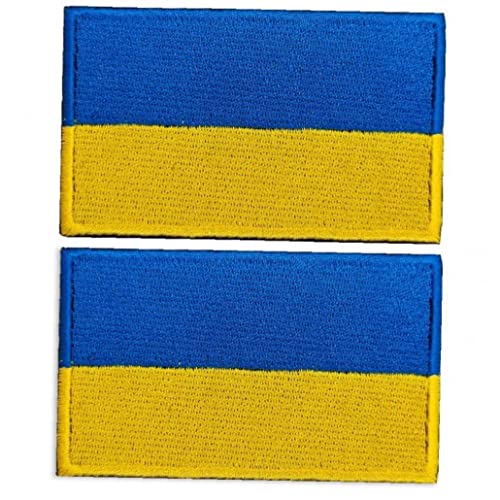 Ukraine Bestickter Patch, 2 Pcs Ukrainische Flagge Klettverschluss Patches Applique Gelbblau von Fopytu