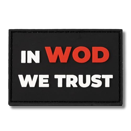 Patches Klett - PVC Patch für taktische Rucksäcke und Westen Cross Training und Fitnessstudio - Aufnäher mit Klettverschluss - Militär Patch Klett - In WOD We Trust geprägter Klettaufnäher Zubehör von Foratos