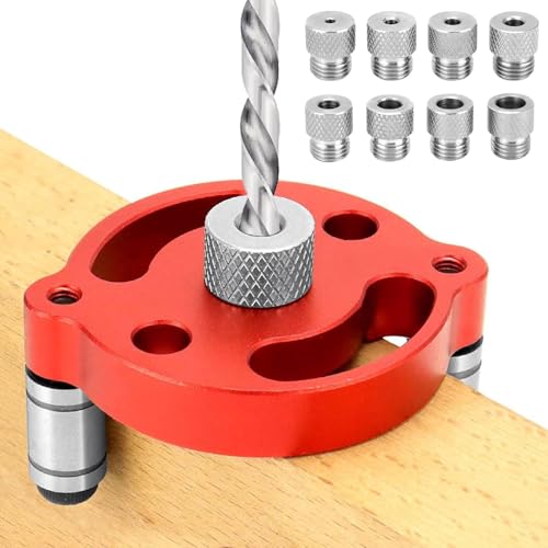 Forbabe Bohrhilfe Senkrecht Bohren Bohrlocher Mittenfinder mit 3/4/5/6/7/8/9/10 mm Bohrbuchsen (Rot) von Forbabe