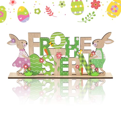 Forbabe Deko Aufsteller für Ostern, Bunt Osterdeko zum Hinstellen mit Schriftzug Osterhasen Figuren Ostereier Frohe Ostern Tischdeko Osterhase Deko Holz für Osterfeier und Osterdekoration Innen Forbabe Deko Aufsteller für Ostern, Bunt Osterdeko zum Hinstellen mit Schriftzug Osterhasen Figuren Ostereier Frohe Ostern Tischdeko Osterhase Deko Holz für Osterfeier und Osterdekoration Innen von Forbabe