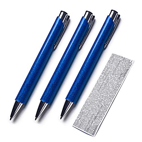Forbidden Pen 3 x Spicker Kuli, Stift, Schummel Kugelschreiber mit Spickzettel, für Prüfungen, Examen, 3x Stück cheat pen, Schüler, Studenten zur Schule, Abitur von Forbidden Pen