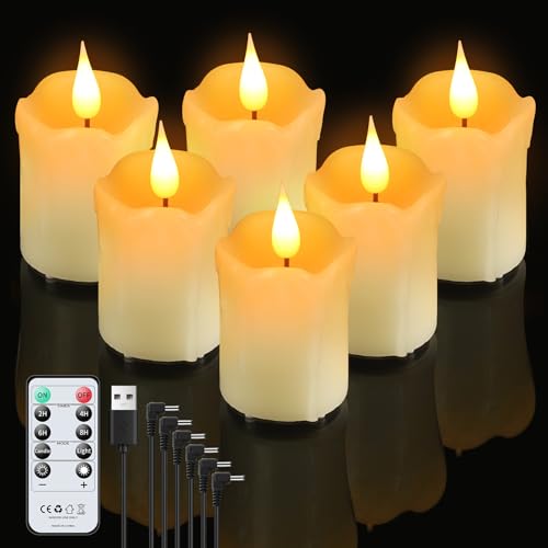 Forever Speed 6er-Set Led Teelichter Aufladbar mit Fernbedienung Timer, Led Kerzen Wiederaufladbare Dimmbar Flammenlose Kerzen mit Ladekabel für Wohndekoration, Party, Camping, Hochzeiten, Geschenke Forever Speed 6er-Set Led Teelichter Aufladbar mit Fernbedienung Timer, Led Kerzen Wiederaufladbare Dimmbar Flammenlose Kerzen mit Ladekabel für Wohndekoration, Party, Camping, Hochzeiten, Geschenke von Forever Speed