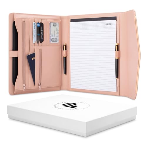 FOREVERMORE PORTFOLIOS Padfolio-Organizer für Damen, Kunstleder-Portfolio-Ordner für Lebenslauf, Dokumente, Notizbuch, Tablet und Visitenkarten, Notizblock im Lieferumfang enthalten, Rosa mit Goldrand FOREVERMORE PORTFOLIOS Padfolio-Organizer für Damen, Kunstleder-Portfolio-Ordner für Lebenslauf, Dokumente, Notizbuch, Tablet und Visitenkarten, Notizblock im Lieferumfang enthalten, Rosa mit Goldrand von Forevermore Portfolios