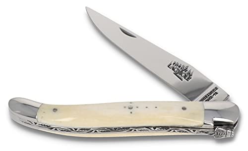 Forge de Laguiole Taschenmesser - 11 cm - Griff Knochen - Klinge 9 cm und Backen glänzend - Hochwertiges Messer Frankreich von Forge De Laguiole