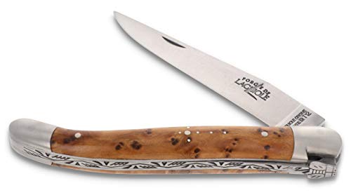 Forge de Laguiole Taschenmesser - 11 cm - Griff Thuja Holz - Klinge 9 cm und Backen matt - Hochwertiges Messer Frankreich von Forge De Laguiole