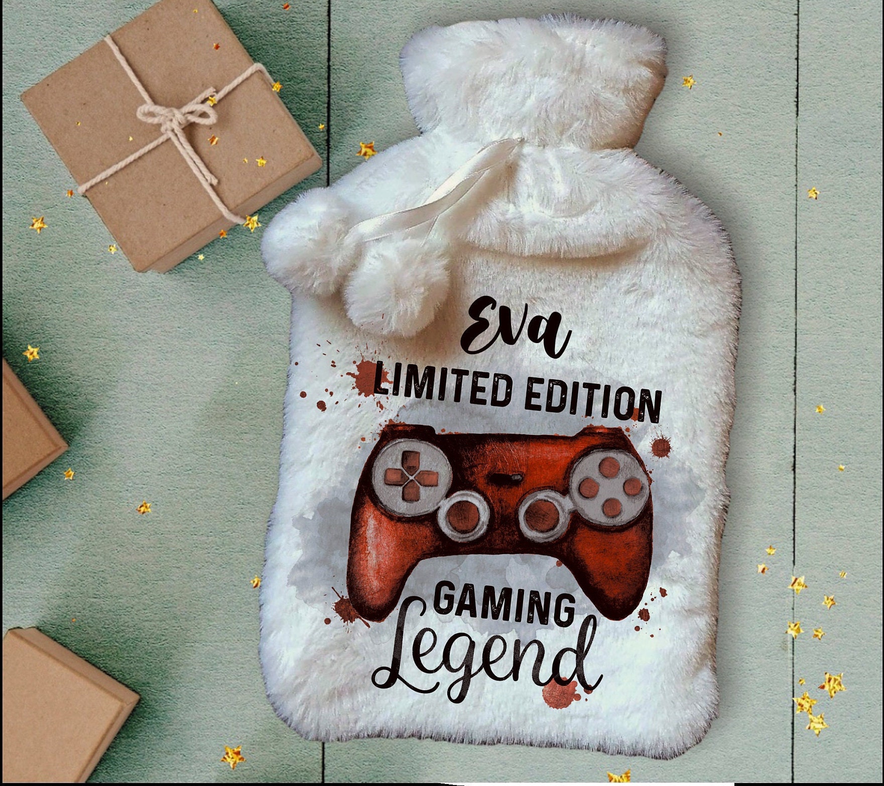 Personalisierte Wärmflasche, Gamer Design Gaming Legend Deluxe Fluffy Cover von Forgetmeknotwales