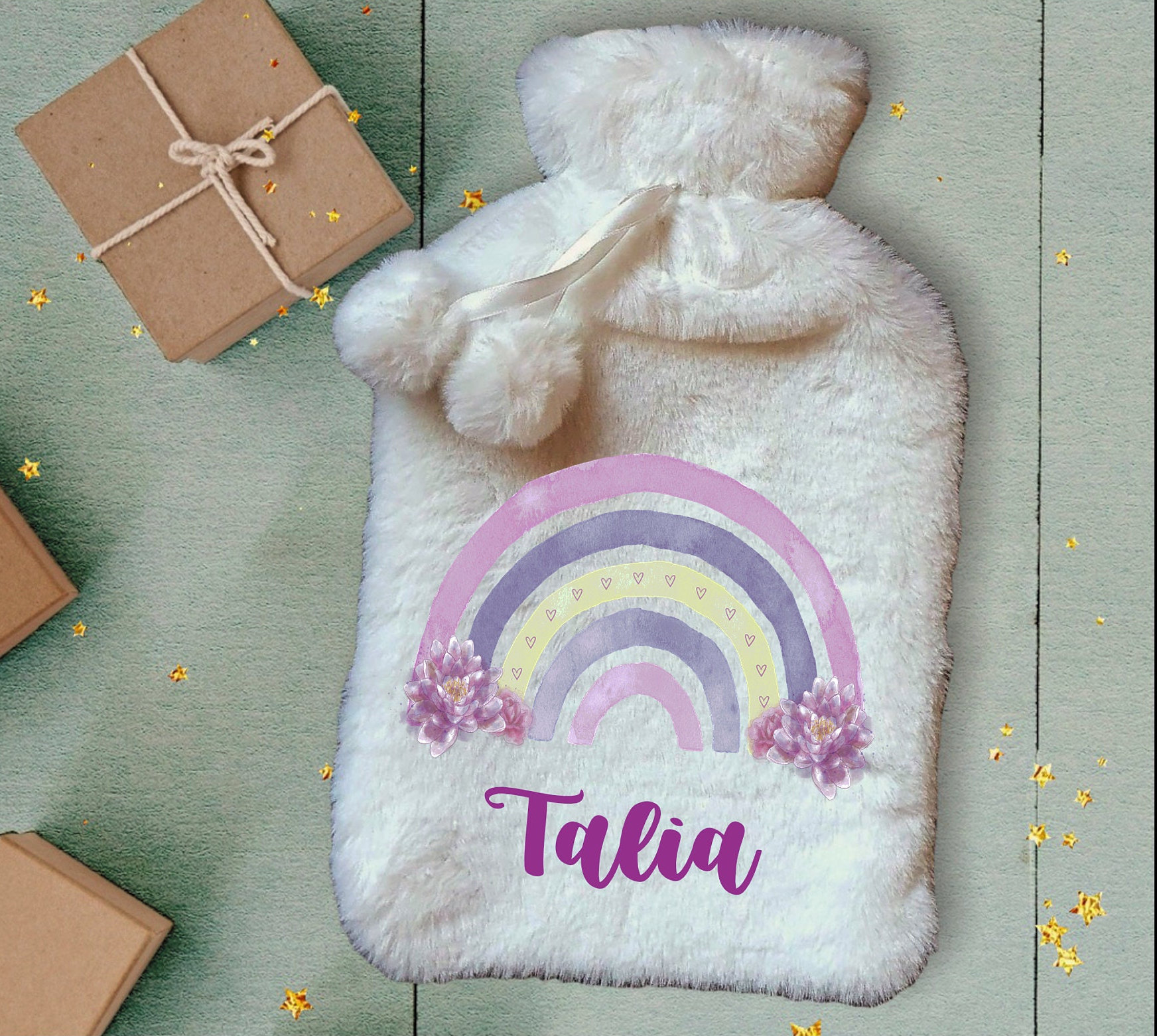 Personalisierte Wärmflasche, Regenbogen Weihnachtsgeschenkidee, Elefant Deluxe Flauschig Personalisierte Wärmflasche, Regenbogen Weihnachtsgeschenkidee, Elefant Deluxe Flauschig von Forgetmeknotwales