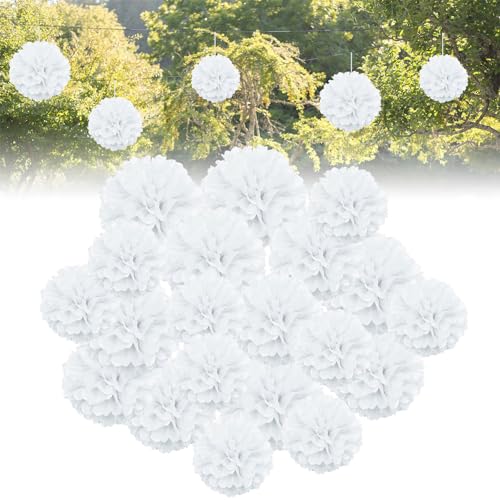 Forhandy 30 Stück Hochzeitsdeko Weiß Seidenpapier Pompons Deko, Papier Pompons Deko für Hochzeit Geburtstag Gartenparty Deko Forhandy 30 Stück Hochzeitsdeko Weiß Seidenpapier Pompons Deko, Papier Pompons Deko für Hochzeit Geburtstag Gartenparty Deko von Forhandy