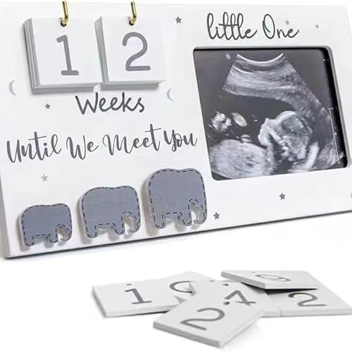 24 x 13 cm Massivholz Ultraschall Fotorahmen mit Countdown Kalender, Baby Ultraschallbilder Fotorahmen aus Holz, Gute Geschenk für Schwangere 24 x 13 cm Massivholz Ultraschall Fotorahmen mit Countdown Kalender, Baby Ultraschallbilder Fotorahmen aus Holz, Gute Geschenk für Schwangere von Forhome