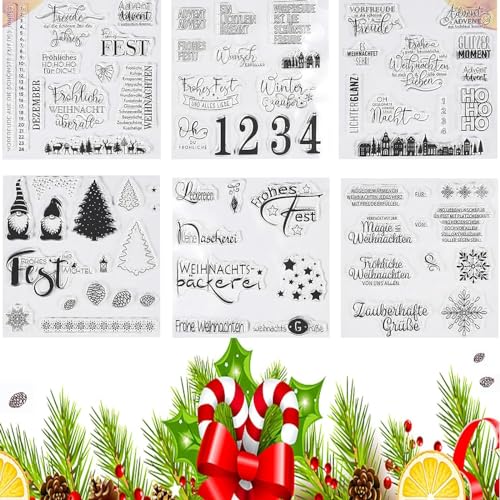 Forhome 6PCS Stempel Weihnachten, Weihnachtsstempel, Blätter Clear Stamp Weihnachten, Stempelset, Silikonstempel Winter, Clear Stempel Set für DIY Scrapbooking Fotoalbum Forhome 6PCS Stempel Weihnachten, Weihnachtsstempel, Blätter Clear Stamp Weihnachten, Stempelset, Silikonstempel Winter, Clear Stempel Set für DIY Scrapbooking Fotoalbum von Forhome