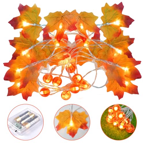 Forhome Ahornblätter Lichterketten Herbst Dekoration,3M 20 LED Herbst Ahornblatt Girlande Lichterkette, Herbst Blättergirlande Dekoration Lichter,3AA batteriebetrieben,für Erntedankfest,Halloween Forhome Ahornblätter Lichterketten Herbst Dekoration,3M 20 LED Herbst Ahornblatt Girlande Lichterkette, Herbst Blättergirlande Dekoration Lichter,3AA batteriebetrieben,für Erntedankfest,Halloween von Forhome