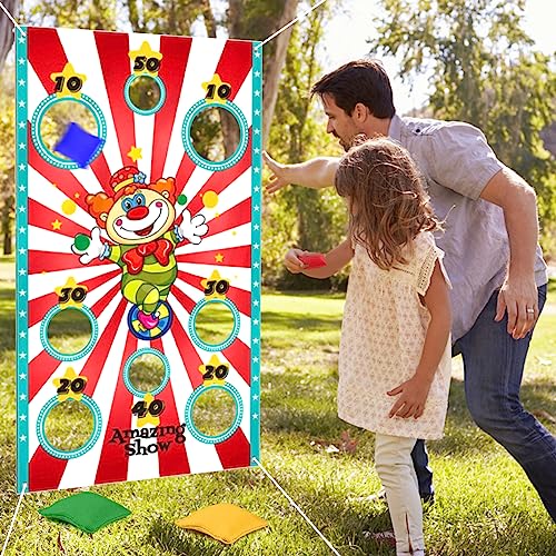Forhome Party Wurfspiel,Zirkus Wurfspiel Banner mit 4 Bohnentaschen,Karneval Wurf Spiel,Zirkus Party Zubehör für Karneval Party Aktivitäten Zirkus Lieferungen Indoor Outdoor Spiele für Kinder Forhome Party Wurfspiel,Zirkus Wurfspiel Banner mit 4 Bohnentaschen,Karneval Wurf Spiel,Zirkus Party Zubehör für Karneval Party Aktivitäten Zirkus Lieferungen Indoor Outdoor Spiele für Kinder von Forhome