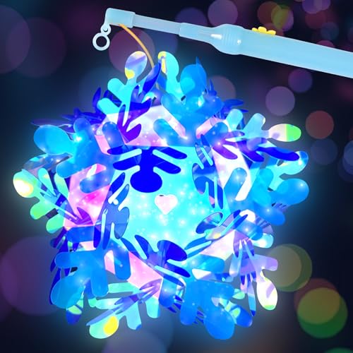 Laternenstab,Tragbare Laterne für Kinder,Selbstgebaute Laterne Multicolor Laterne für St,für Geburtstage Party, Hochzeiten,Karneval,St. Schmetterlinge (Schneeflocke) von Forhome