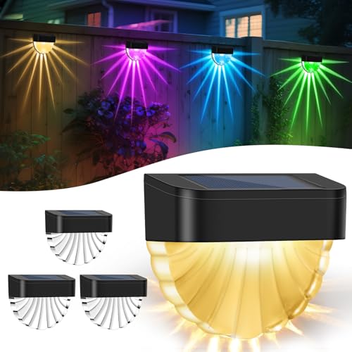 Forlivese 4 Stück Solar Zaun Beleuchtung, Warmweiß/Farbwechselnde Solarlampen für Außen Wand Garten, IP65 Wasserfest Solar Zaunleuchten, Wandleuchte Aussen für Garten, Treppe, Wege Dekoration Forlivese 4 Stück Solar Zaun Beleuchtung, Warmweiß/Farbwechselnde Solarlampen für Außen Wand Garten, IP65 Wasserfest Solar Zaunleuchten, Wandleuchte Aussen für Garten, Treppe, Wege Dekoration von Forlivese