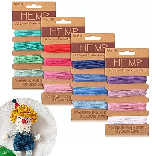 Forlush 4 Stück Armband Schnur Faden, Farben Faden Schnur, Schnur Mehrfarbige Flachs Schnur, für Halsketten, Armbänder, Fußkettchen und Ohrringe von Forlush