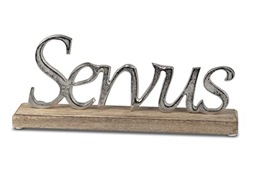 Schriftzug Servus aus Holz und Aluminium ca. 34x14 cm von formano